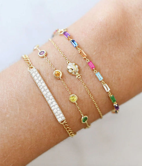 Diamond ID Bracelet - Yellow Gold